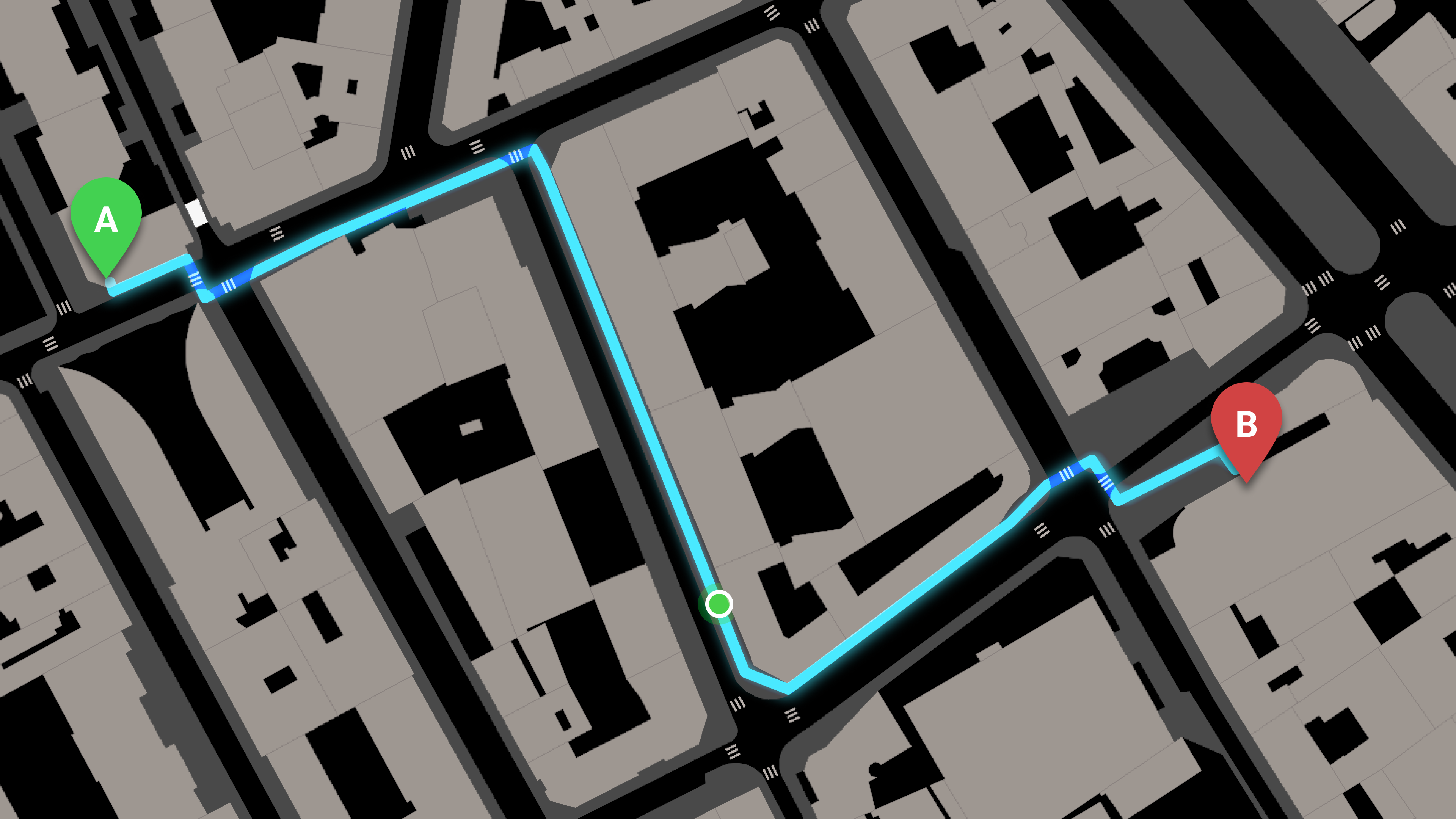 Un trajet ultra précis avec SonarVision, qui suit les trottoirs et les passages piétons au mètre près.